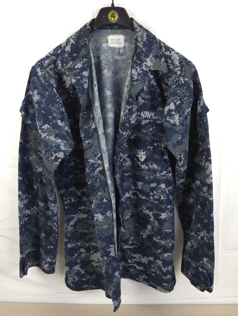 US Navy Type 1 Sailor Shirt Jacket Mens Medium Long Digital Blue Camo Military